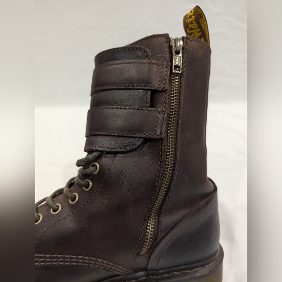 Dr. Martens Brock Lace Up Double Buckle Zip Utility Combat Unisex Boots 9M/10L - Picture 6 of 16